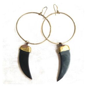 Brass and Black Earrings